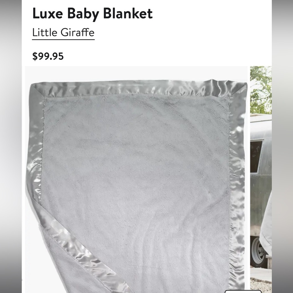 Little Giraffe Luxe Baby Blanket in Silver NWT